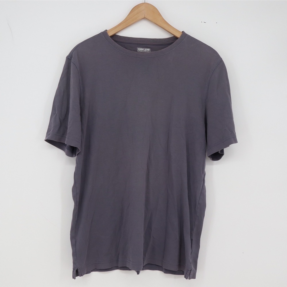 Kirkland Signature T-Shirt Mens L Charcoal Grey Pima Cotton Excellent